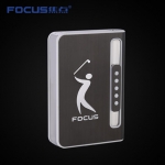 Focus Cigarette Case Dispenser with Butane Jet Torch Lighter (Holds 10) BLACK 
