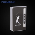 Focus Cigarette Case Dispenser with Butane Jet Torch Lighter (Holds 10) BLACK GOLF